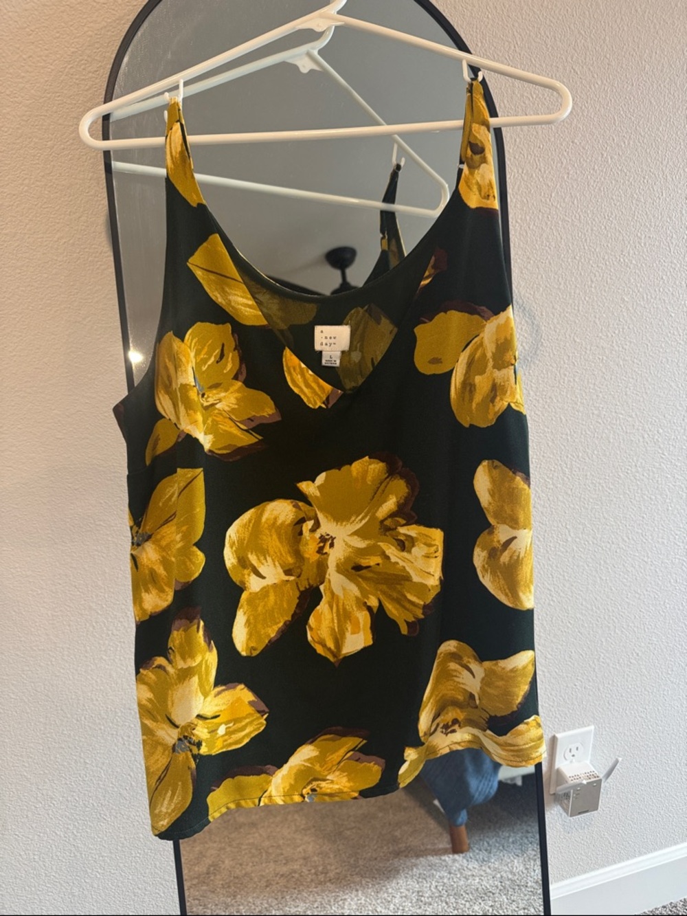 Women’s Tank with Bold Yellow Floral Print